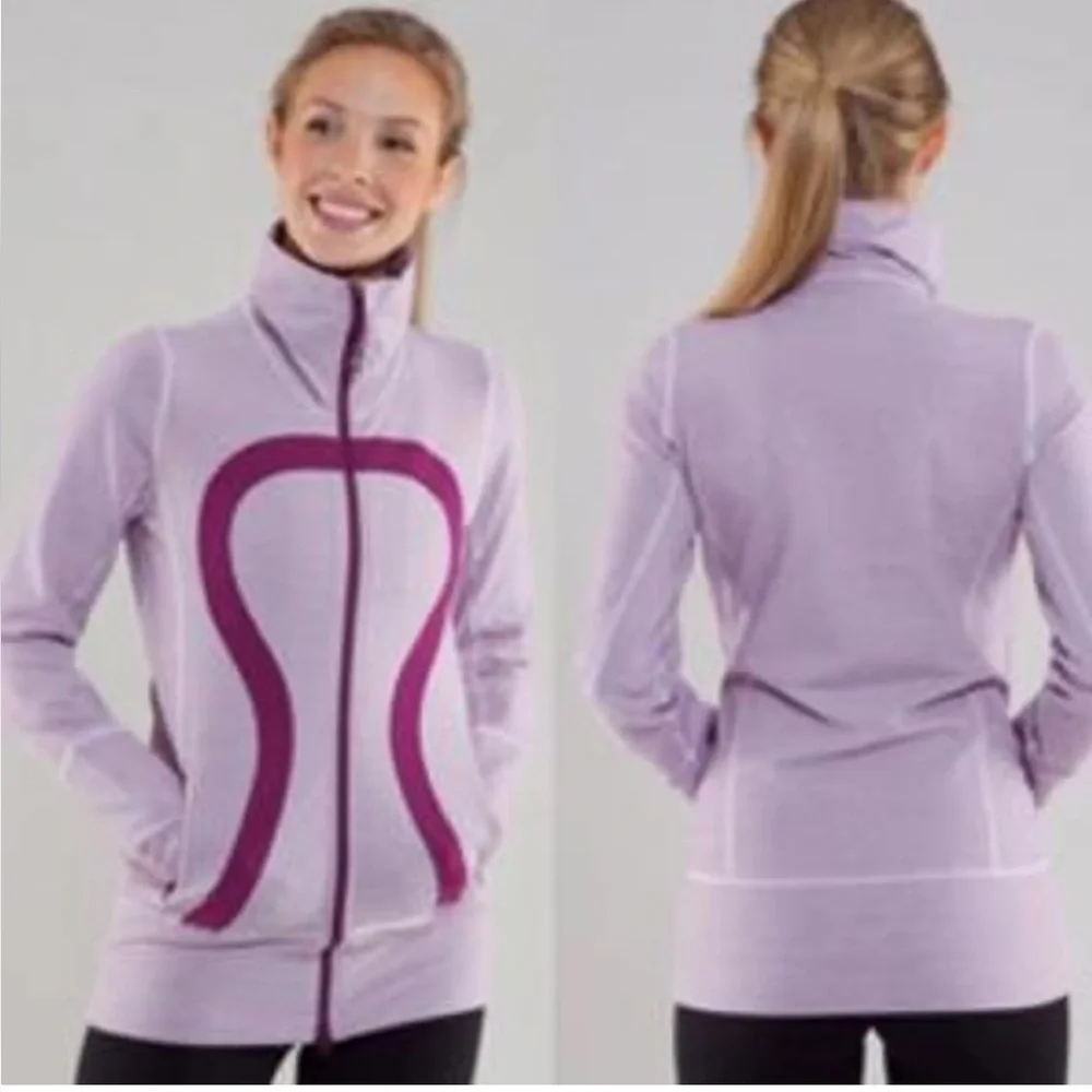 LULULEMON Purple Dewberry Microstripe Stripe Jacket  Size 4
